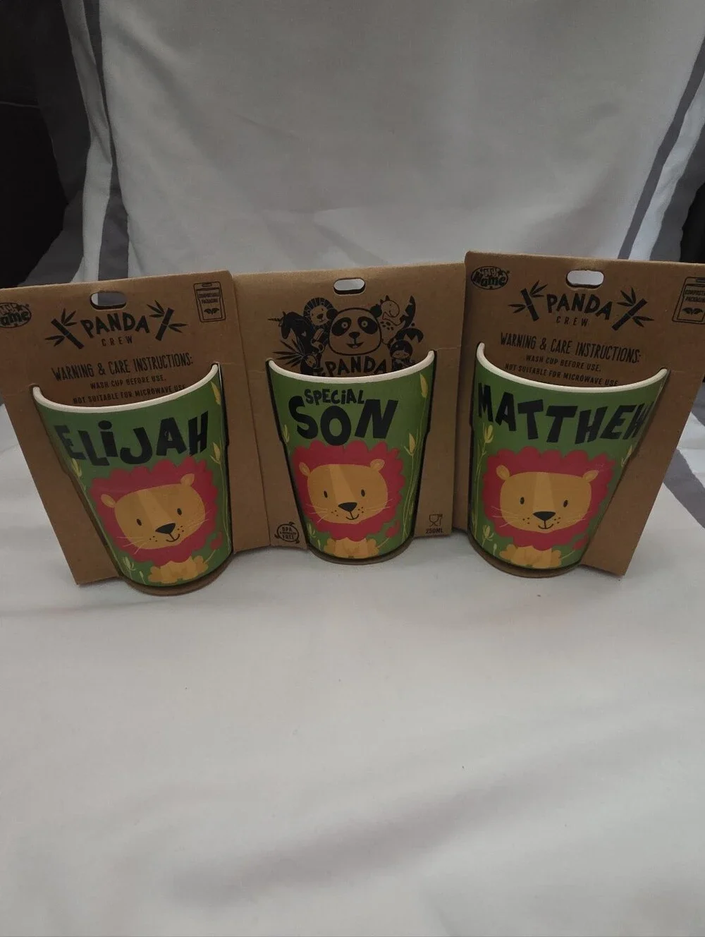 Panda Crew Green Lion Jungle Kids Cup - Personalized Name Options
